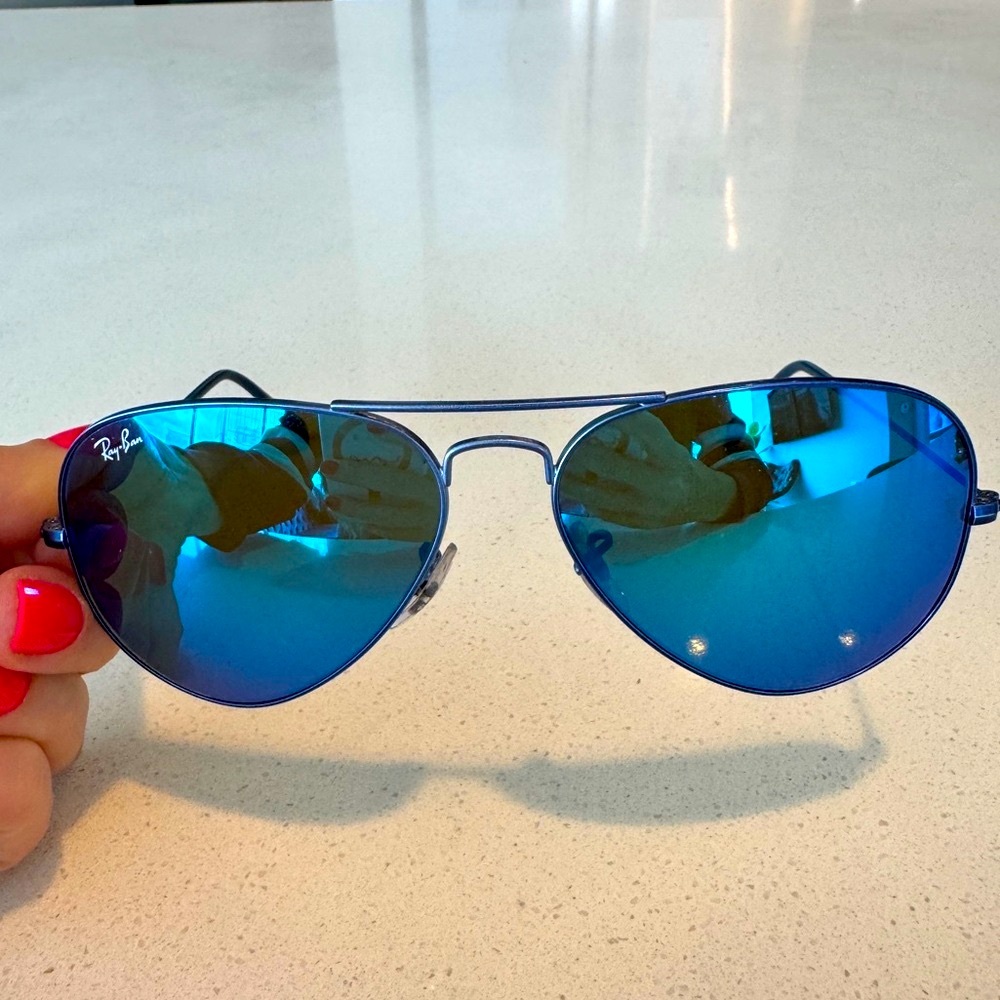 NWOT Ray-Ban Reflective Blue Aviators